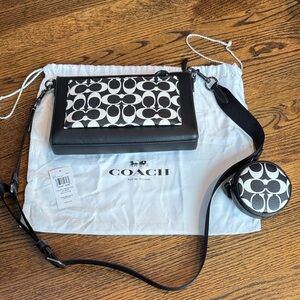 Coach Monochrome Crossbody Bag and Coin Pouch